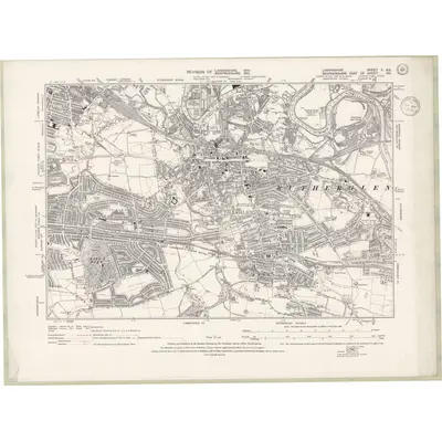 1934 Map of Lanarkshire Sheet X.NE, 1939 Print