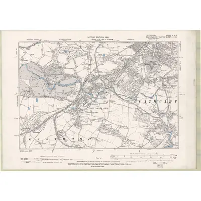 1894 Map of Lanarkshire Sheet X.NW, 1896 Print