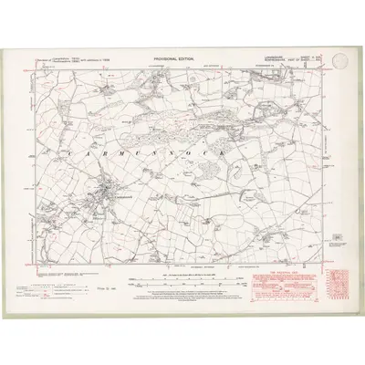 1938 Map of Lanarkshire Sheet X.SE, 1946 Print