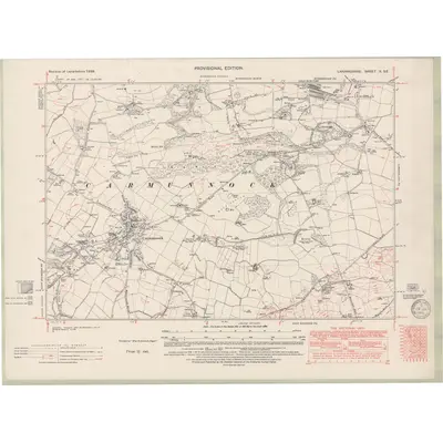 1939 Map of Lanarkshire Sheet X.SE, 1949 Print