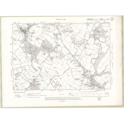 1910 Map of Lanarkshire Sheet X.SW, 1914 Print