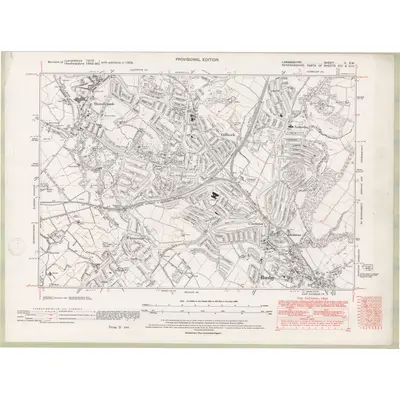 1938 Map of Lanarkshire Sheet X.SW, 1947 Print
