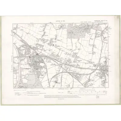 1910 Map of Lanarkshire Sheet XI.NE, 1914 Print