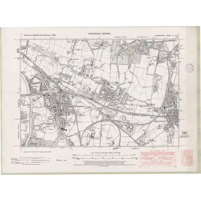 1938 Map of Lanarkshire Sheet XI.NE, 1947 Print