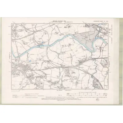 1896 Map of Lanarkshire Sheet XI.NW, 1899 Print