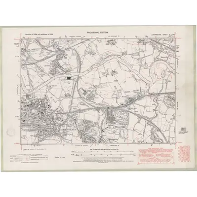1938 Map of Lanarkshire Sheet XI.NW, 1947 Print