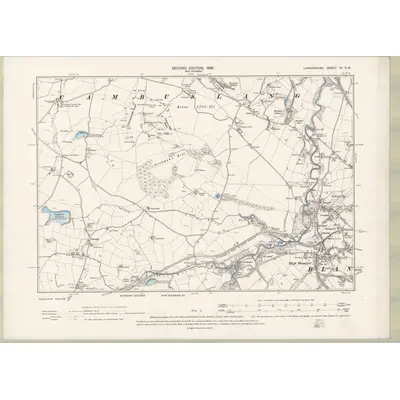 1896 Map of Lanarkshire Sheet XI.SW, 1899 Print