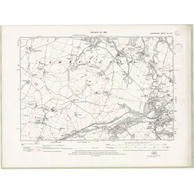 1935 Map of Lanarkshire Sheet XI.SW, 1939 Print