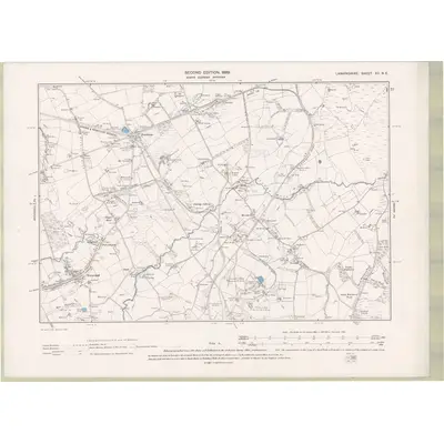 1896 Map of Lanarkshire Sheet XII.NE, 1899 Print