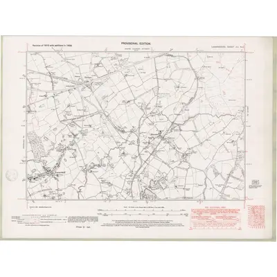 1938 Map of Lanarkshire Sheet XII.NE, 1947 Print