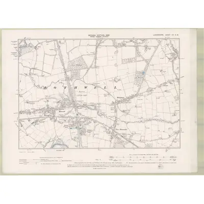 1897 Map of Lanarkshire Sheet XII.NW, 1899 Print