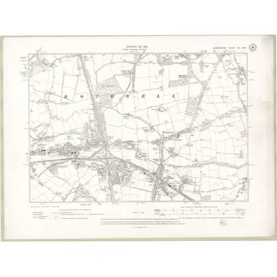 1910 Map of Lanarkshire Sheet XII.NW, 1914 Print