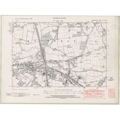 1938 Map of Lanarkshire Sheet XII.NW, 1947 Print