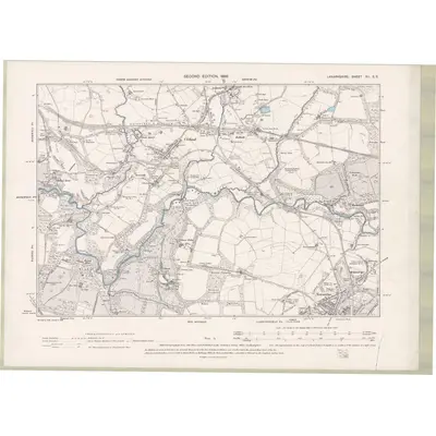 1896 Map of Lanarkshire Sheet XII.SE, 1899 Print