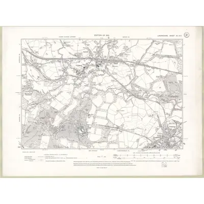 1910 Map of Lanarkshire Sheet XII.SE, 1913 Print
