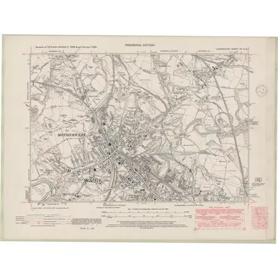1939 Map of Lanarkshire Sheet XII.SW, 1948 Print
