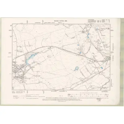1897 Map of Lanarkshire Sheet XIII.NE, 1899 Print