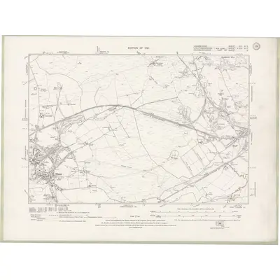 1910 Map of Lanarkshire Sheet XIII.NE, 1921 Print