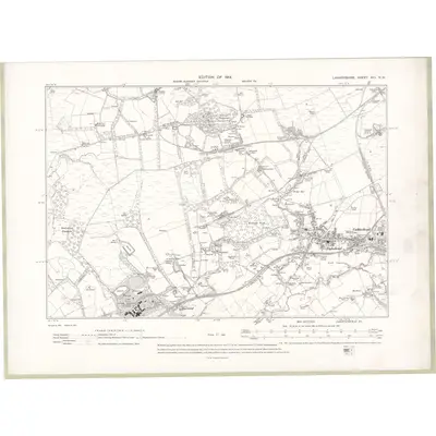 1910 Map of Lanarkshire Sheet XIII.NW, 1914 Print