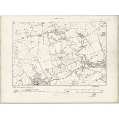 1910 Map of Lanarkshire Sheet XIII.NW, 1921 Print
