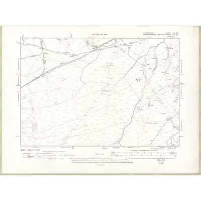 1910 Map of Lanarkshire Sheet XIII.SE, 1914 Print