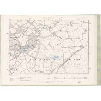 1897 Map of Lanarkshire Sheet XIII.SW, 1899 Print
