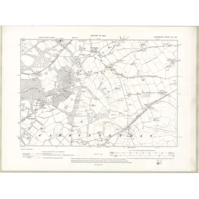 1910 Map of Lanarkshire Sheet XIII.SW, 1914 Print