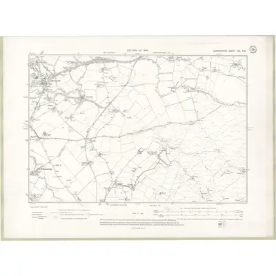 1910 Map of Lanarkshire Sheet XIX.NW, 1914 Print