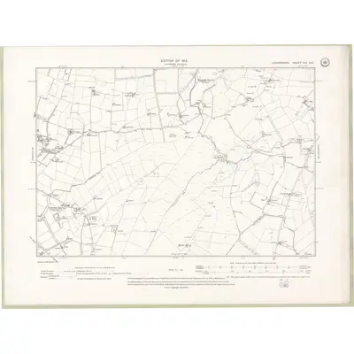 1910 Map of Lanarkshire Sheet XIX.SE, 1913 Print