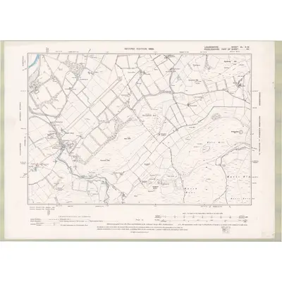 1896 Map of Lanarkshire Sheet XL.NW, 1899 Print