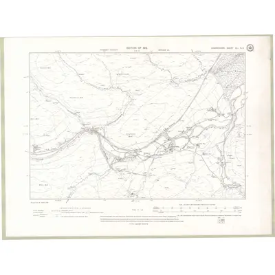 1909 Map of Lanarkshire Sheet XLI.NE, 1912 Print