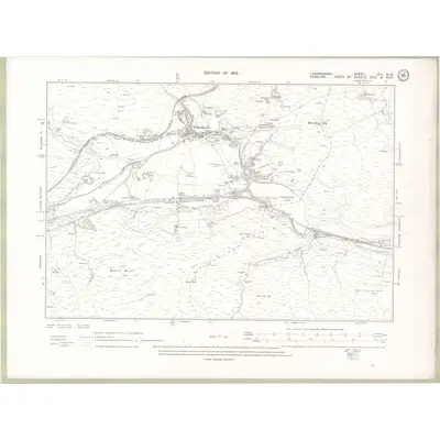 1909 Map of Lanarkshire Sheet XLI.NW, 1912 Print