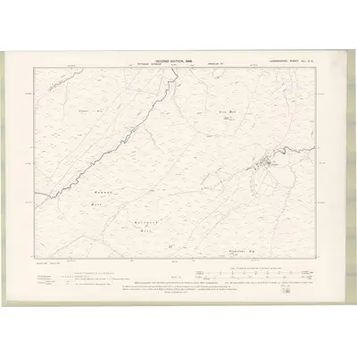 1896 Map of Lanarkshire Sheet XLI.SE, 1899 Print