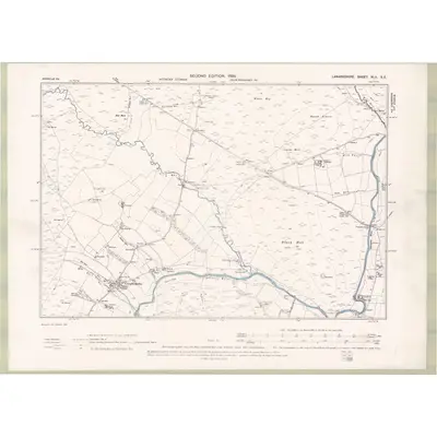 1896 Map of Lanarkshire Sheet XLII.SE, 1898 Print