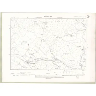1909 Map of Lanarkshire Sheet XLII.SE, 1912 Print