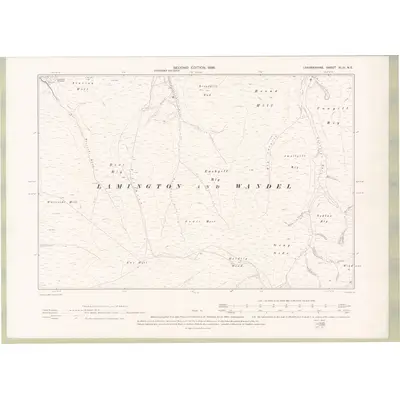 1896 Map of Lanarkshire Sheet XLIII.NE, 1898 Print