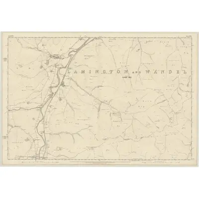 1859 Map of Lanarkshire, Sheet XLIII, 1864 Print