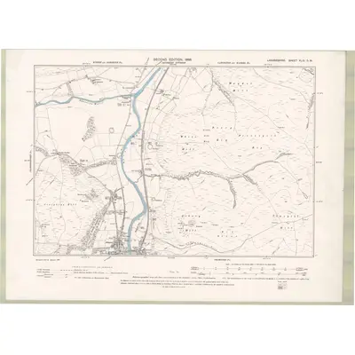 1896 Map of Lanarkshire Sheet XLIII.SW, 1898 Print