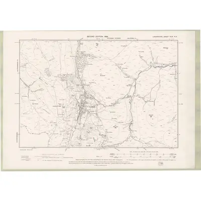 1896 Map of Lanarkshire Sheet XLIX.NE, 1899 Print