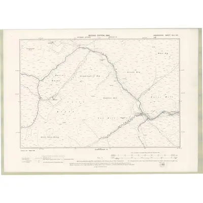 1896 Map of Lanarkshire Sheet XLV.NE, 1898 Print