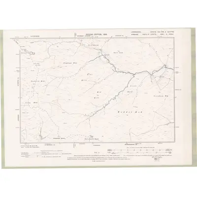 1896 Map of Lanarkshire Sheet XLV.NW & XLVa.NE, 1899 Print