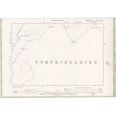 1896 Map of Lanarkshire Sheet XLV.SW, 1899 Print