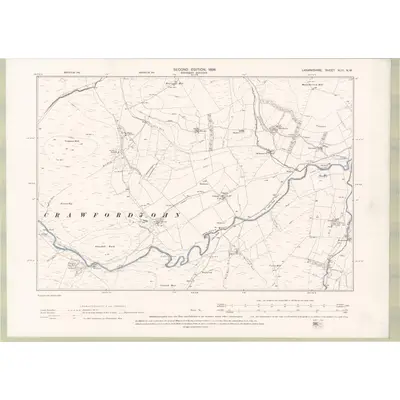 1896 Map of Lanarkshire Sheet XLVI.NW, 1898 Print