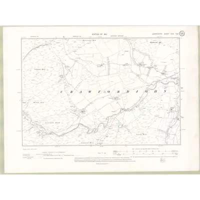 1909 Map of Lanarkshire Sheet XLVI.NW, 1912 Print