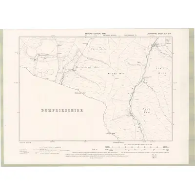 1896 Map of Lanarkshire Sheet XLVI.SW, 1899 Print