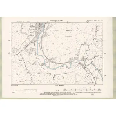 1896 Map of Lanarkshire Sheet XLVII.NW, 1898 Print