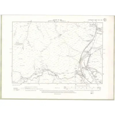 1909 Map of Lanarkshire Sheet XLVII.SW, 1912 Print