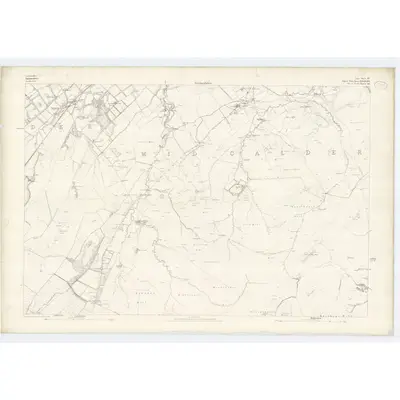 1869 Map of Lanarkshire, Sheet XV, 1853 Print