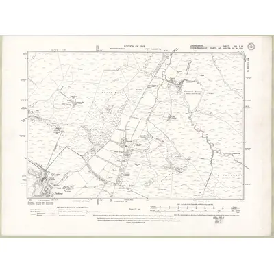 1910 Map of Lanarkshire Sheet XV.SW, 1913 Print