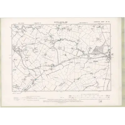 1896 Map of Lanarkshire Sheet XVI.NE, 1898 Print